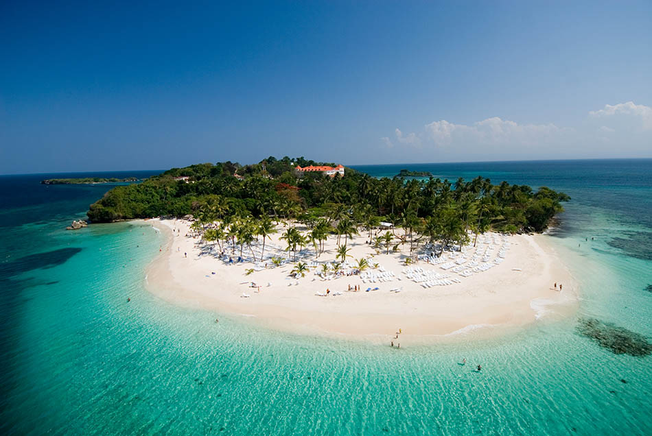 Aerial view of Cayo Levantado island